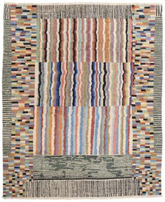 Neuer maßgefertigter abstrakter Chromatischer marokkanischer Teppich mit modernem Stil, 11'04 x 13'09