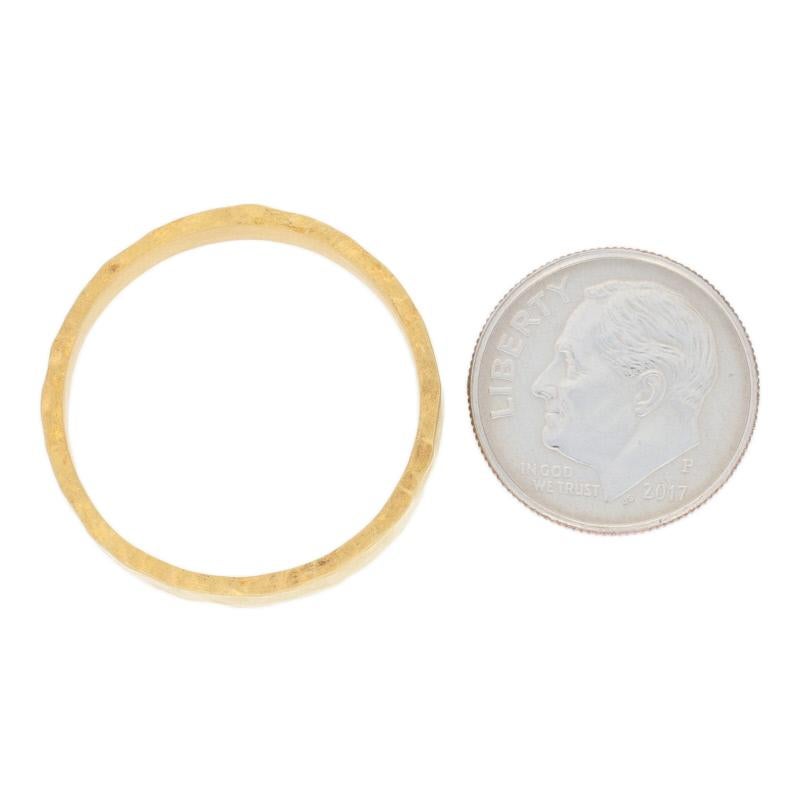 Custom Hammered Band, 24 Karat Yellow Gold Wedding Ring In New Condition In Greensboro, NC
