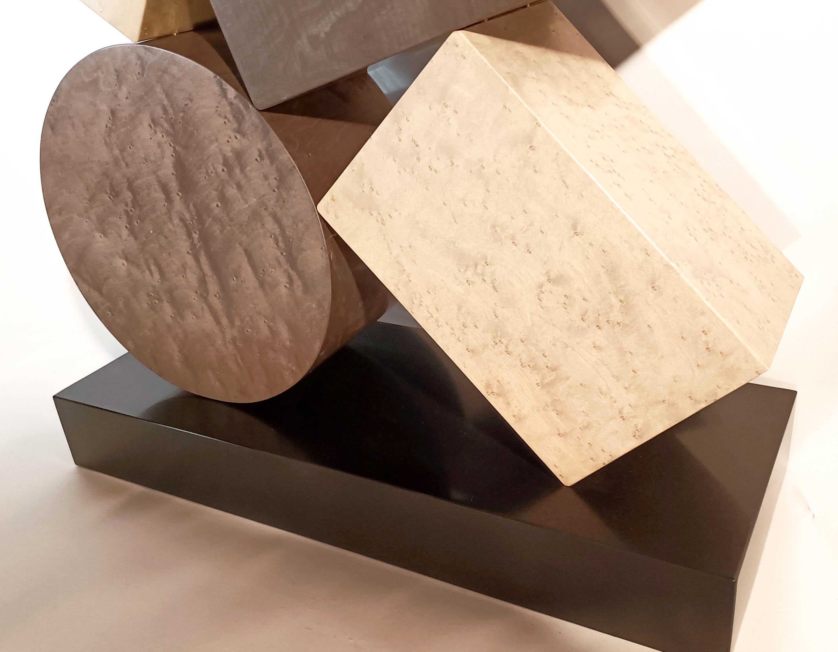 New Custom Made Console in grey and Black Tinded Marquetry By Aymeric Lefort For Sale 2