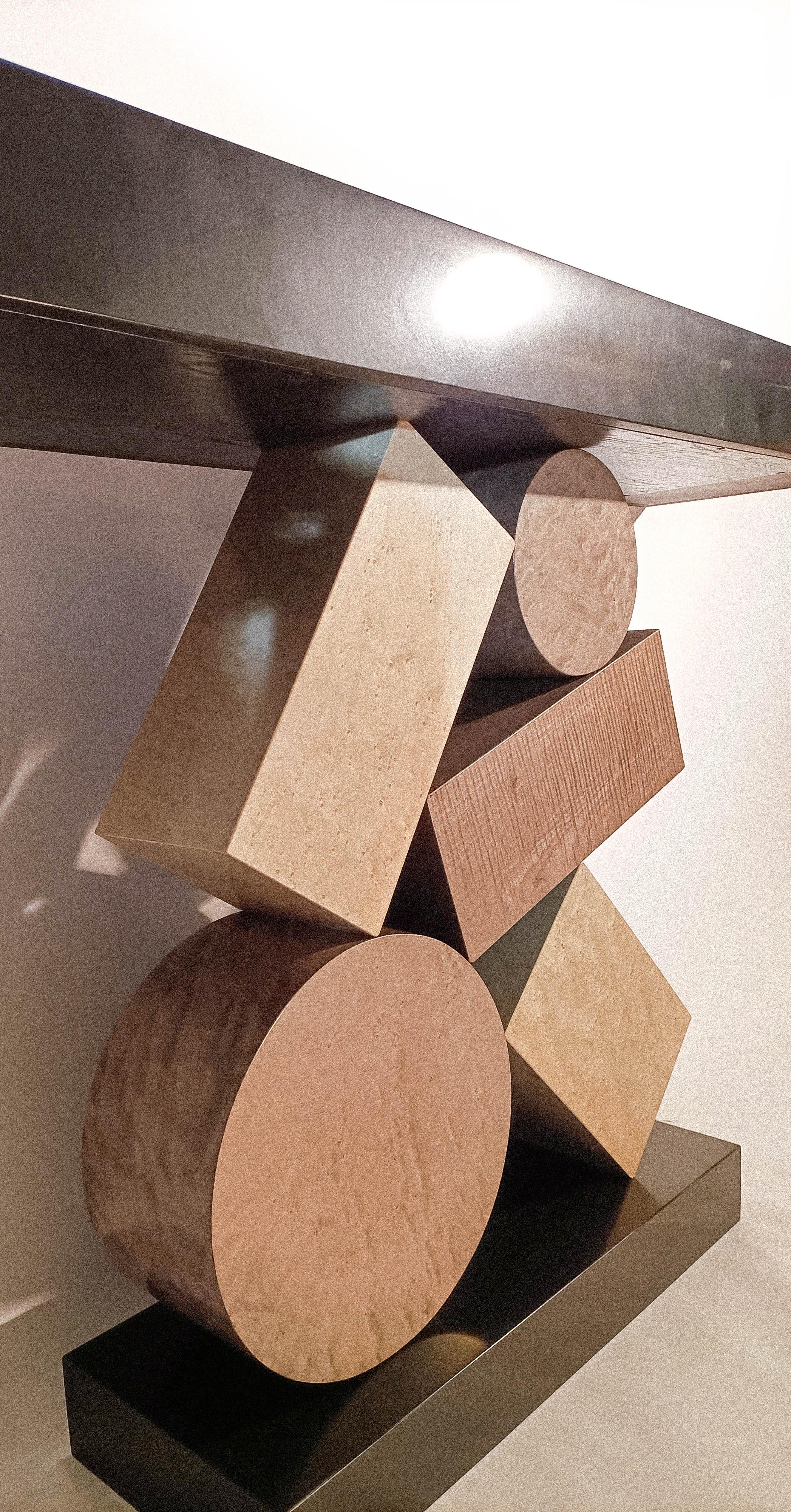 New Custom Made Console in grey and Black Tinded Marquetry By Aymeric Lefort For Sale 6