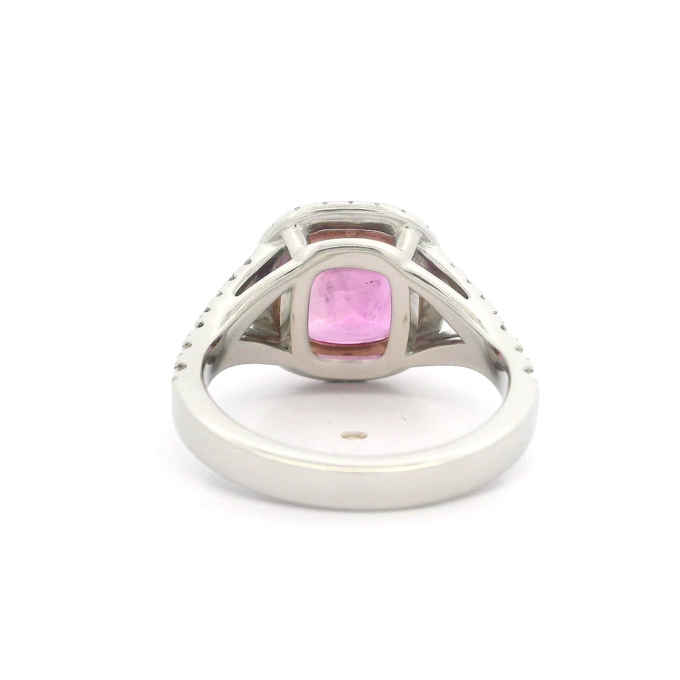 Nuevo Anillo de Diamantes Zafiro Rosa de Platino 14k Oro Rosa GIA 4,99ctw Hecho a Medida en venta 7