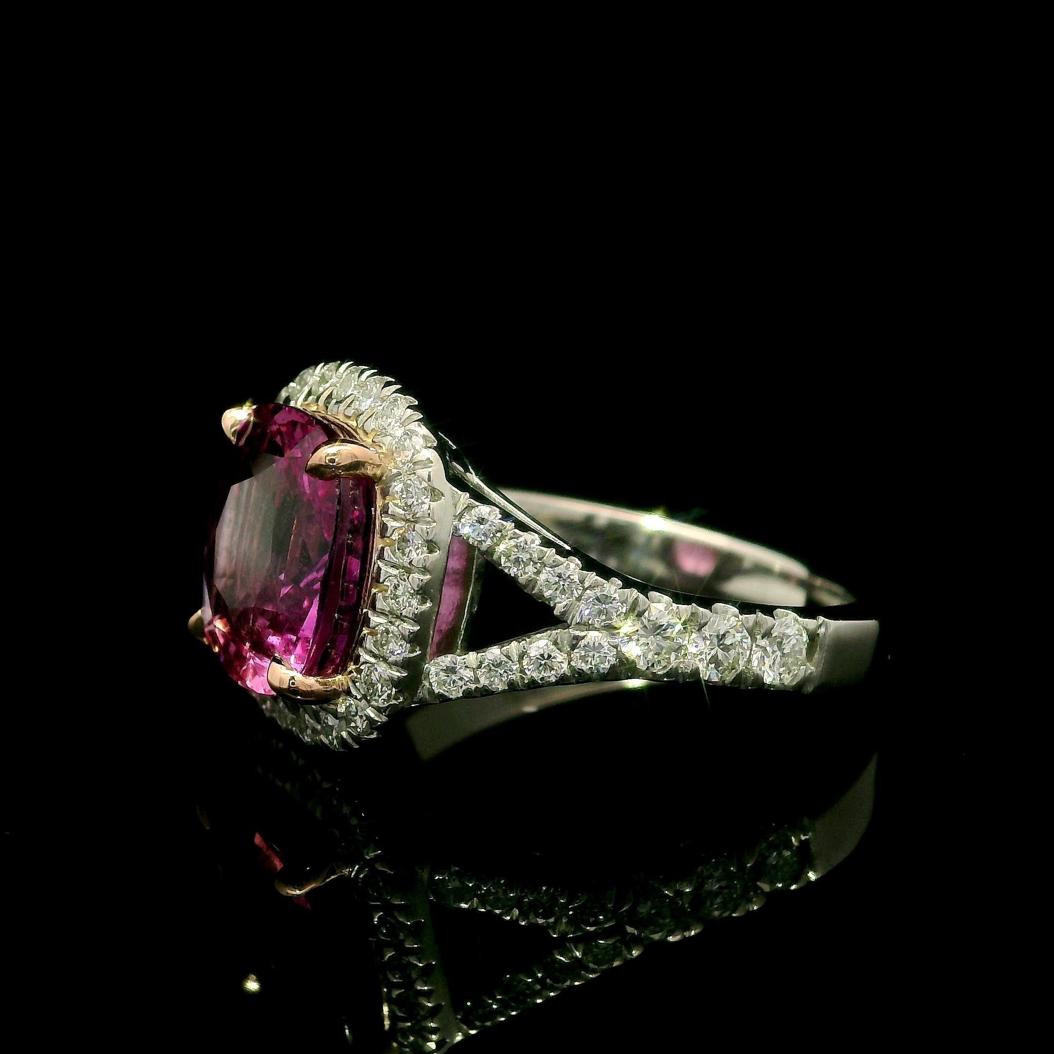 Nuevo Anillo de Diamantes Zafiro Rosa de Platino 14k Oro Rosa GIA 4,99ctw Hecho a Medida en venta 1