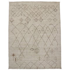 New Custom Order Moroccan Style Area Rug with Nomadic Style and Neutral Colors