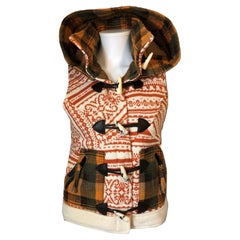 New Da-Nang Knit Wool Vest With Detachable Hood $486 Size Small
