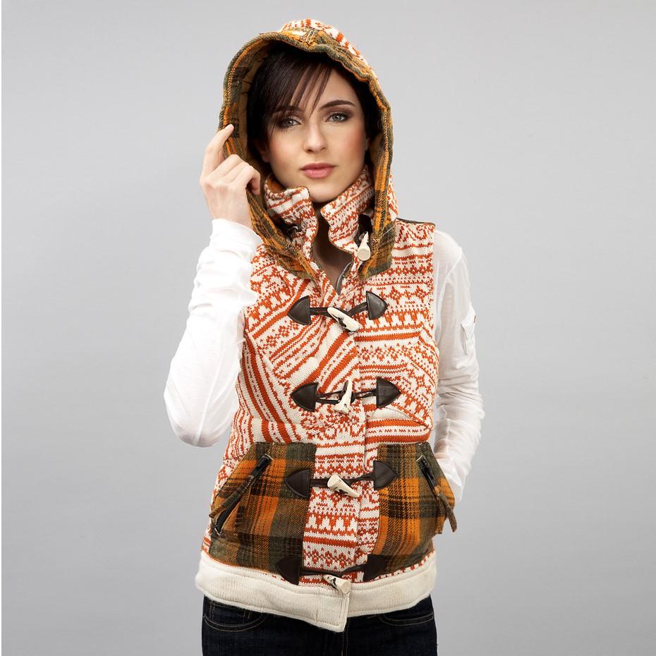 Brown New Da-Nang Knit Wool Vest With Detachable Hood $486