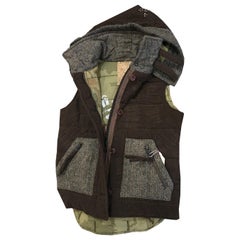 New Da-Nang Knit Wool Vest With Detachable Hood