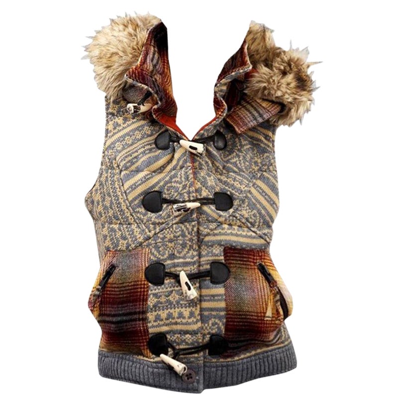 Nuovo gilet in lana lavorato a maglia Da A con cappuccio staccabile Taglia: Piccolo in vendita
