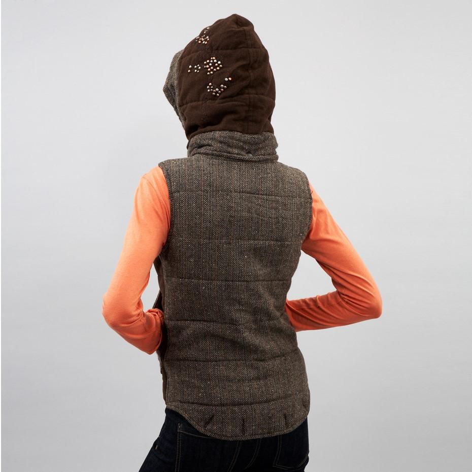 New Da-Nang Knit Wool Vest With Detachable Hood Sz M $486 In New Condition In Leesburg, VA