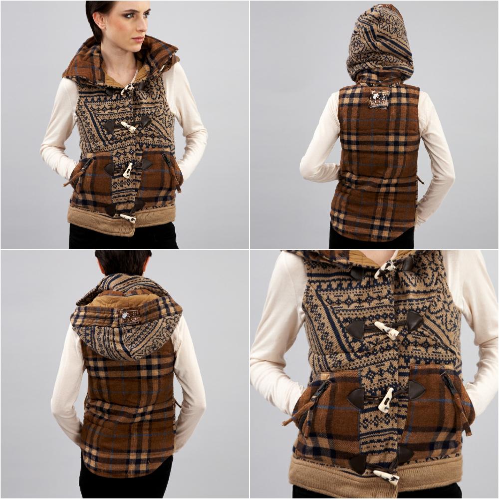 Gilet en laine tricoté Da-Nang

Neuf avec étiquettes
Taille petite
* Capuche amovible
* Fermeture à bascule sur le devant
* Poches latérales et compartiments à fermeture éclair 
*  100% Polyfill
* Tissu du devant : 30% laine 70% acrylique
* Dos du