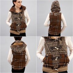 Da-Nang - Gilet en laine tricotée avec capuche détachable, petit modèle, état neuf