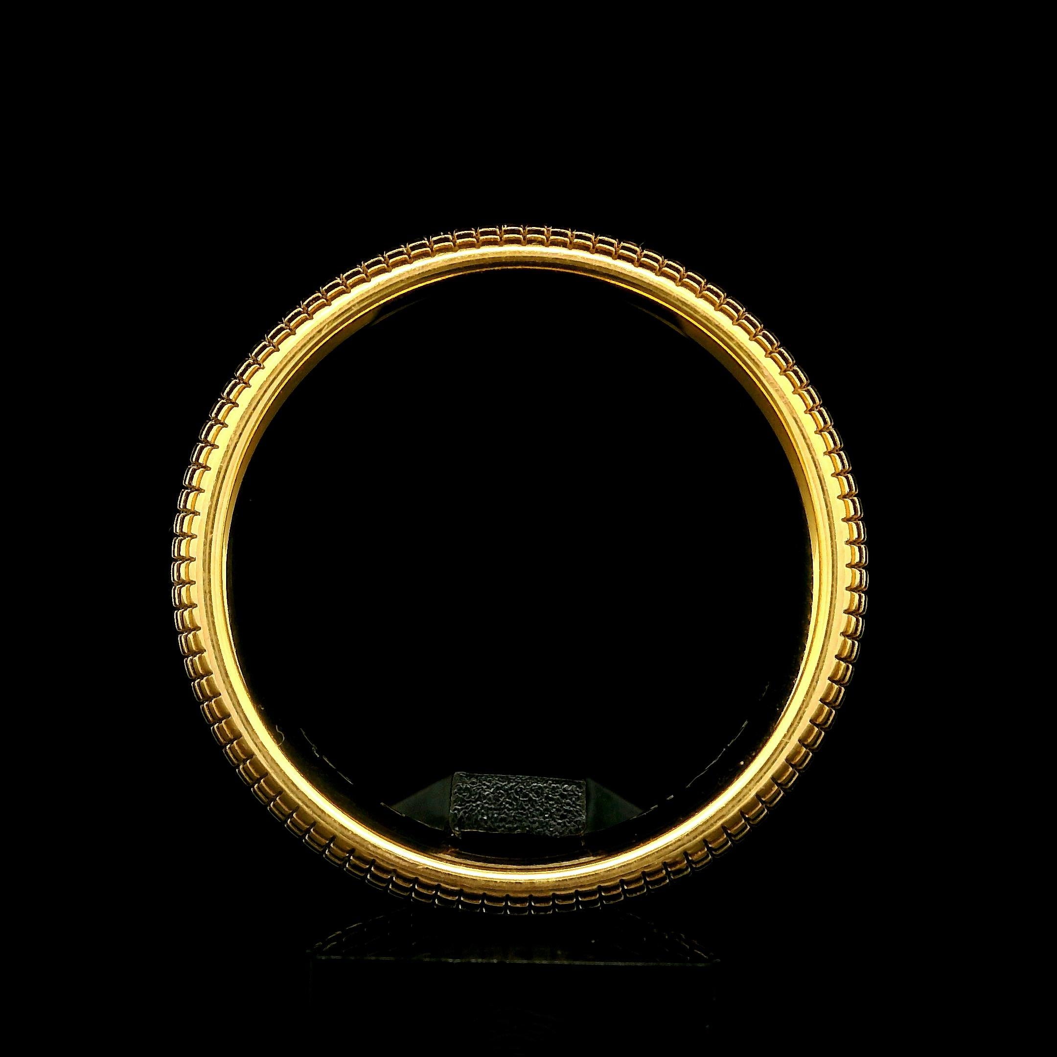 Women's or Men's New David Yurman 18k Yellow Gold 5.9mm Wide Textured Sky Band Ring Sz 9.5