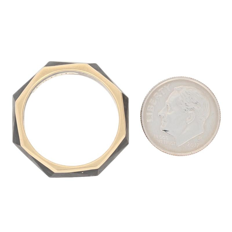 David Yurman Torqued Faceted Forged Carbon Band, 18 Karat Gold Ring 2