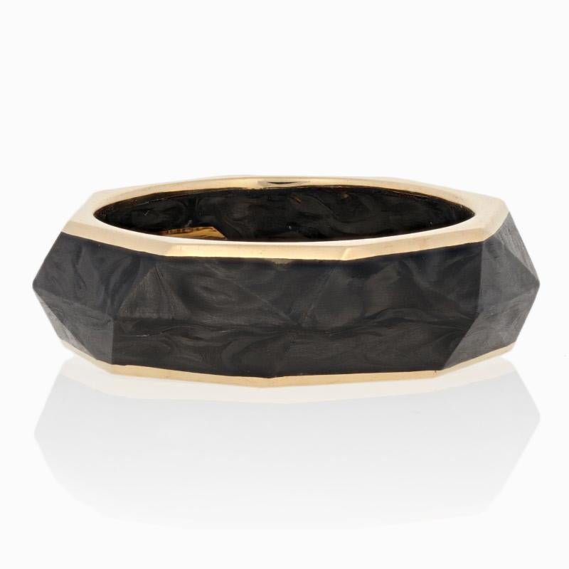 Originally retailing for $2500, this handsome designer band is being offered here for a much more wallet-friendly price!

This ring is a size 10.

Brand: David Yurman
Collection: Forged Carbon

Metal Content: Guaranteed 18k Gold as stamped

Material