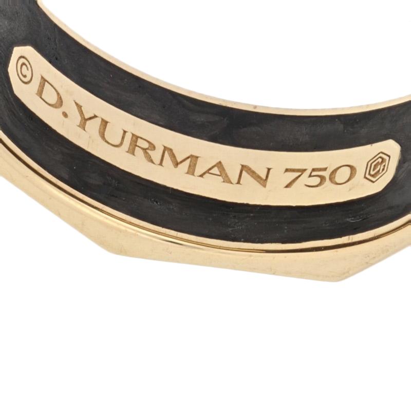 David Yurman Torqued Faceted Forged Carbon Band 18 Karat Yellow Gold Ring 1