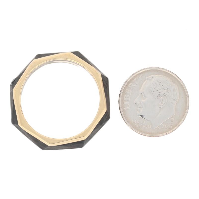 David Yurman Torqued Faceted Forged Carbon Band 18 Karat Yellow Gold Ring 2