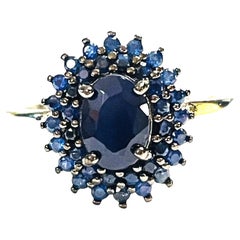 New Deep Blue Sapphire 14k White Gold Plated Sterling Ring 7.5 New Deep Blue Sapphire 14k White Gold Plated Sterling Ring 7.5