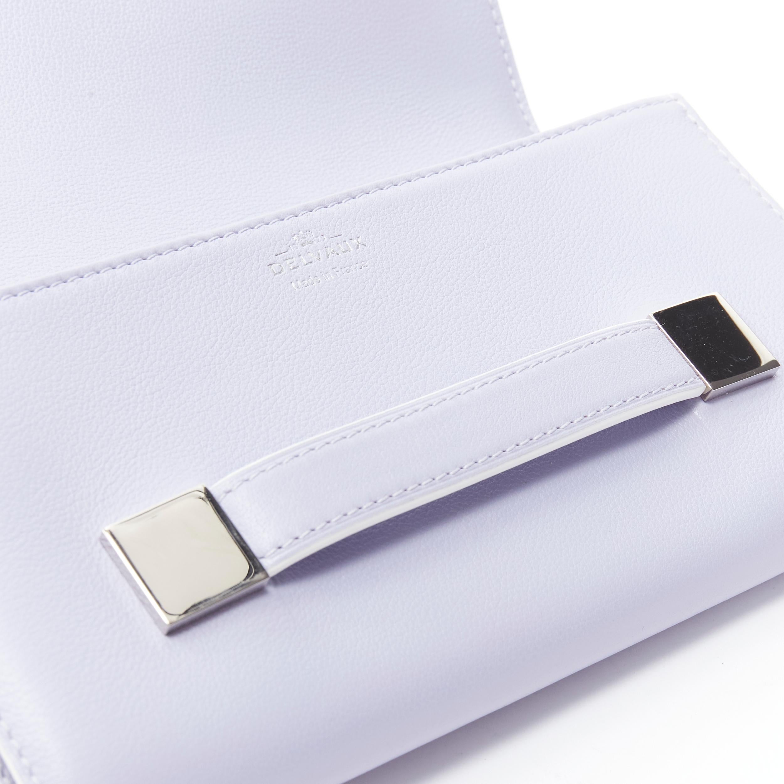 Gray new DELVAUX Madame pastel lilac purple long continental flap wallet