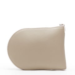 new DELVAUX Miss Mouse grey pink leather zip around packaway nylon tote bag