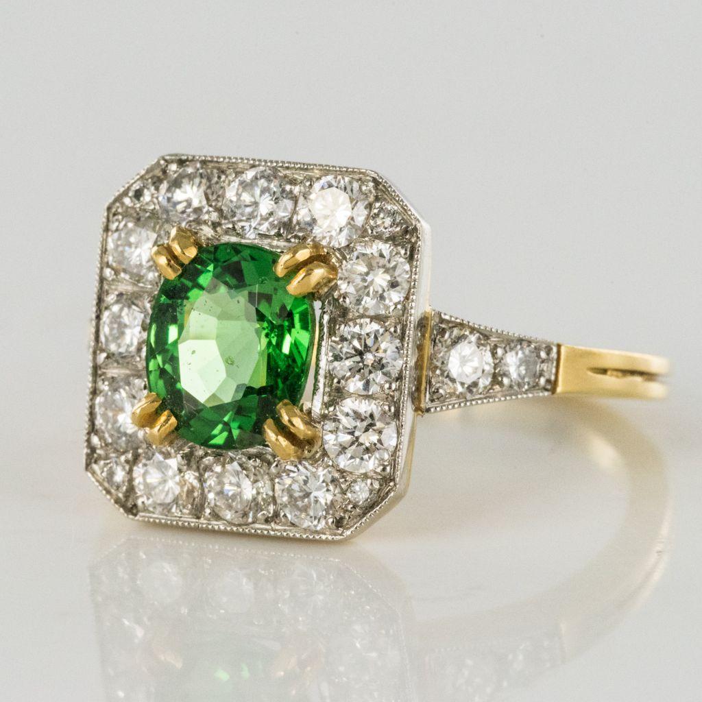 demantoid garnet engagement rings