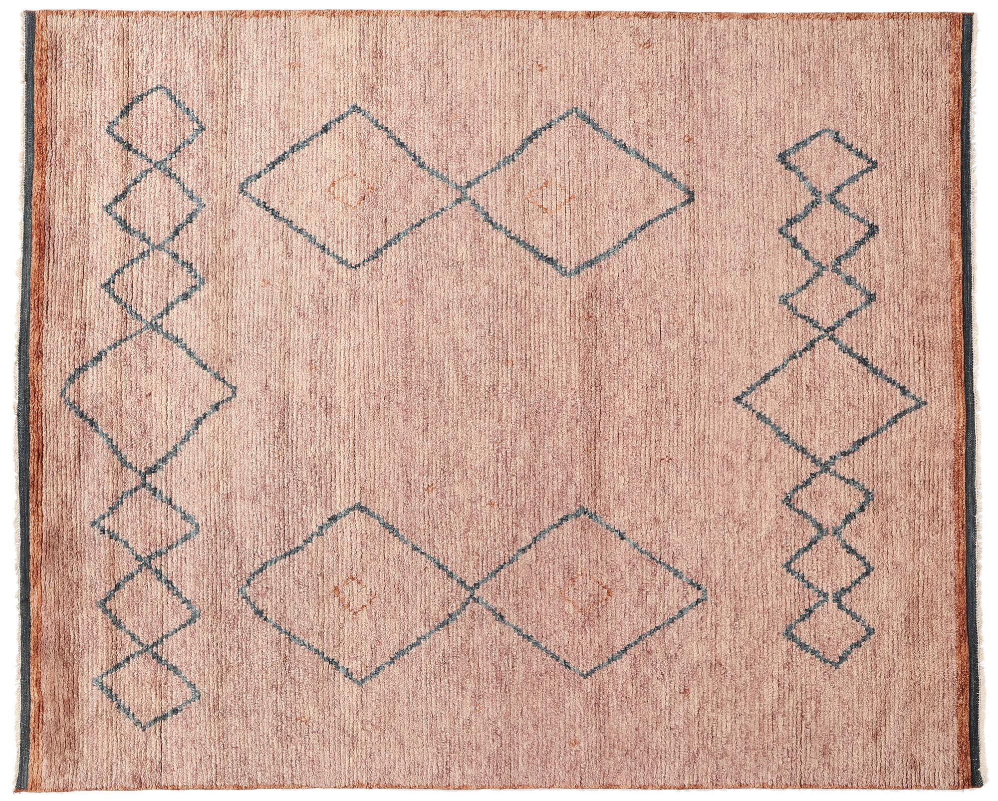 New Desert Blush Modern Pink Moroccan Carpet with Transitional Style For Sale 2