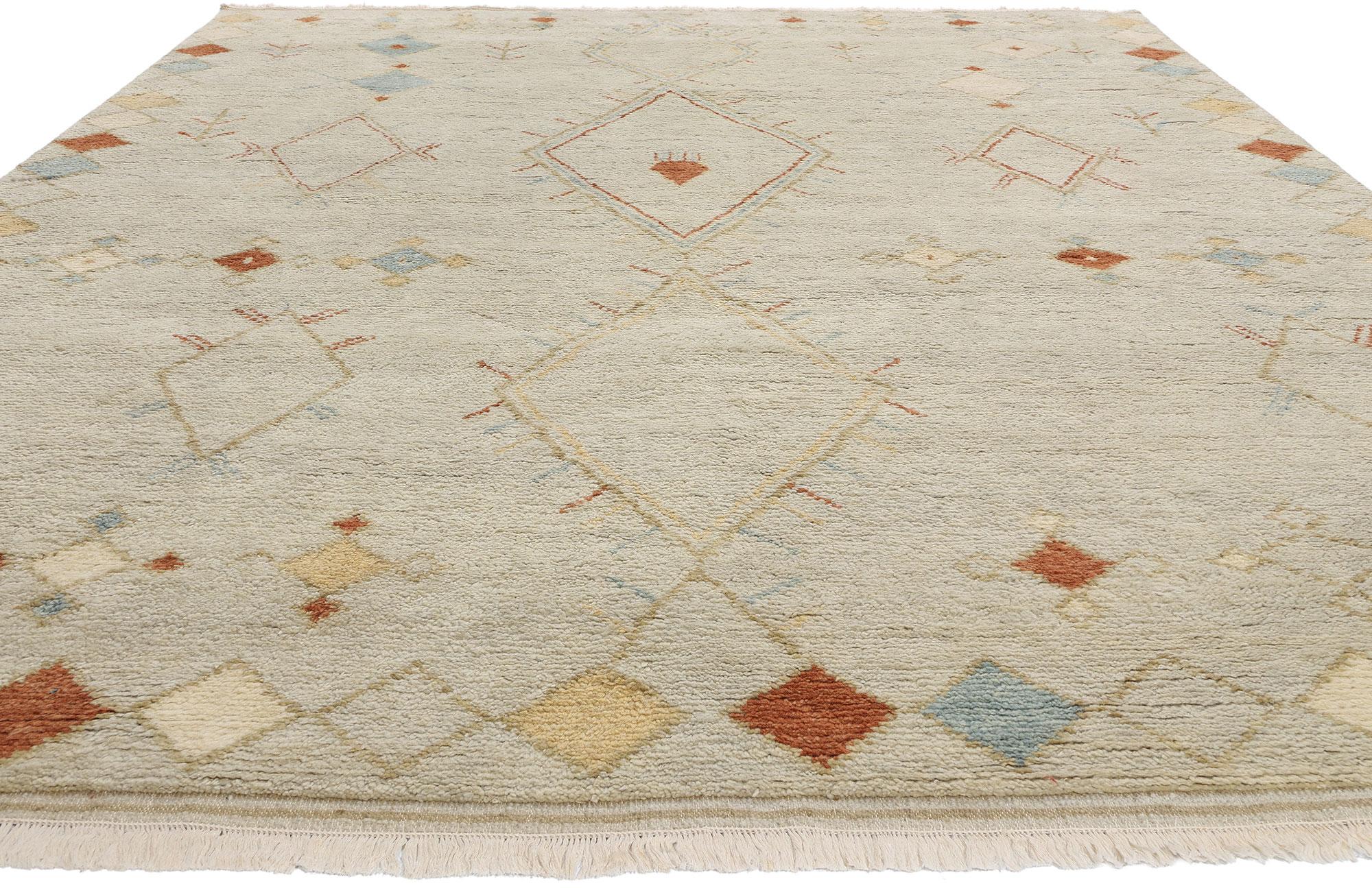 Bohemian New Desert Breeze Modern Moroccan Rug, 09'02 x 12'01 For Sale