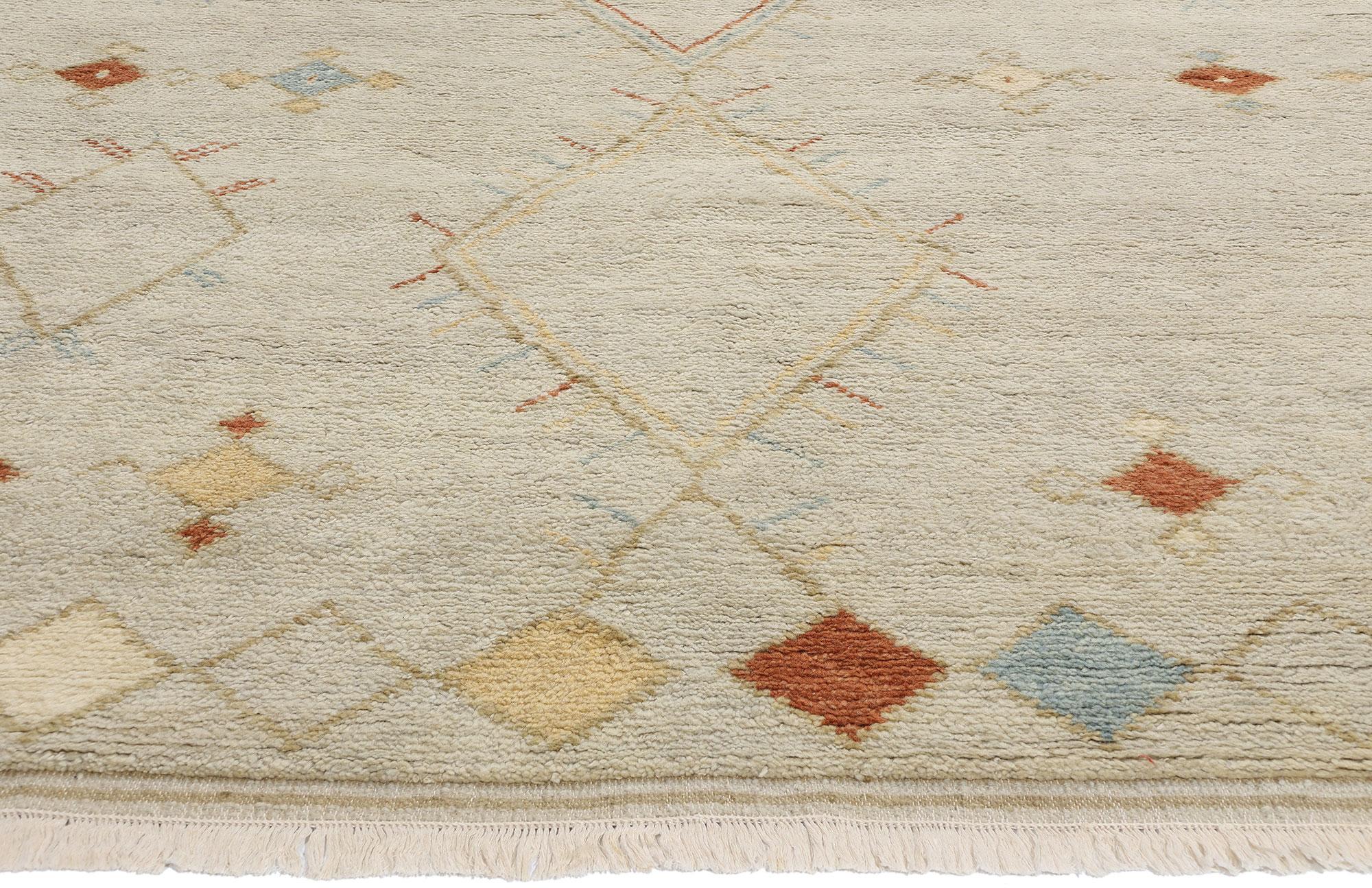 Indian New Desert Breeze Modern Moroccan Rug, 09'02 x 12'01 For Sale