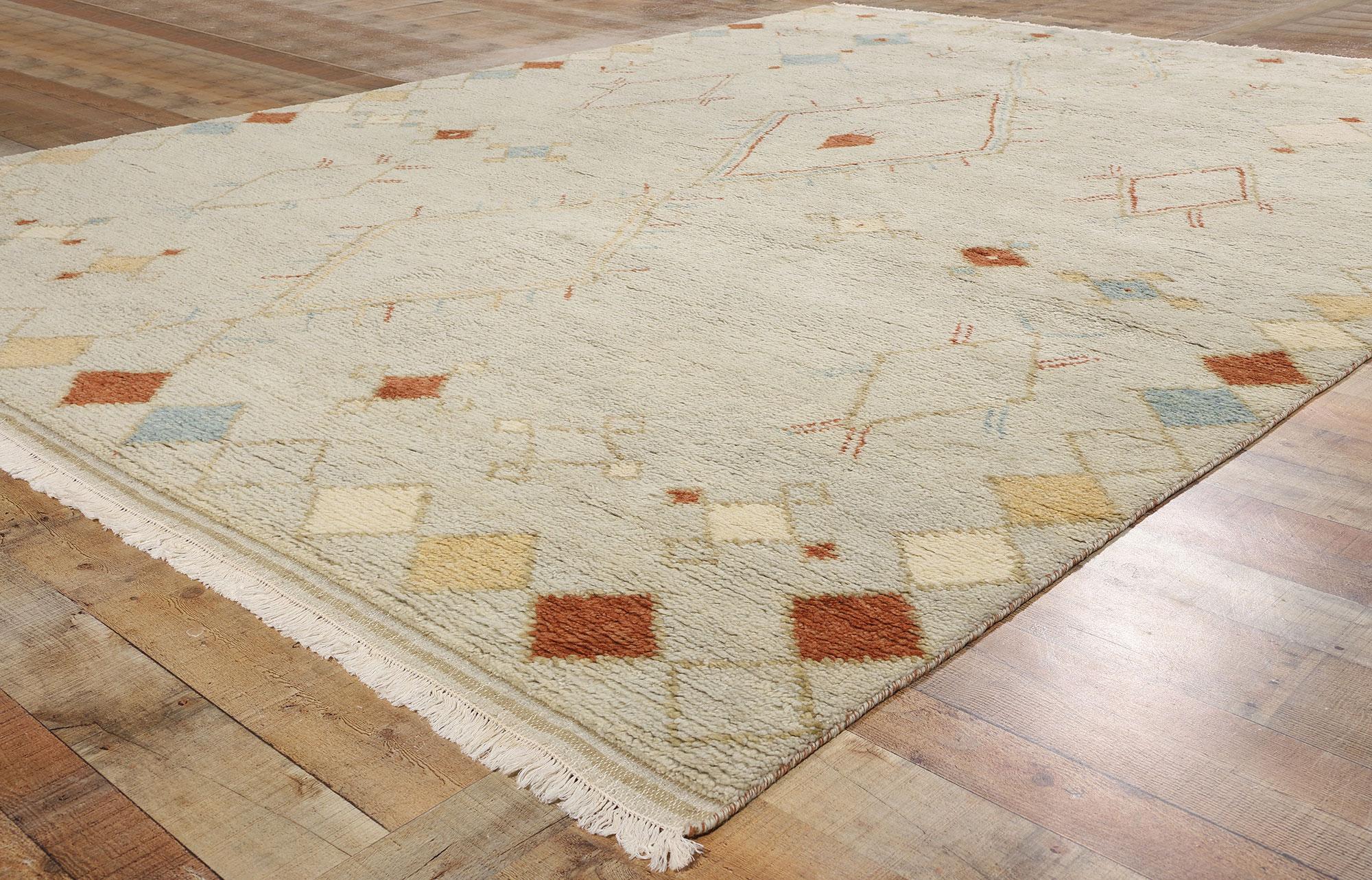Contemporary New Desert Breeze Modern Moroccan Rug, 09'02 x 12'01 For Sale