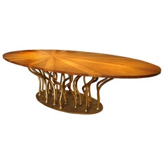 New Design Bronze Walnut Wood Dining Table Ready for Delivery Now