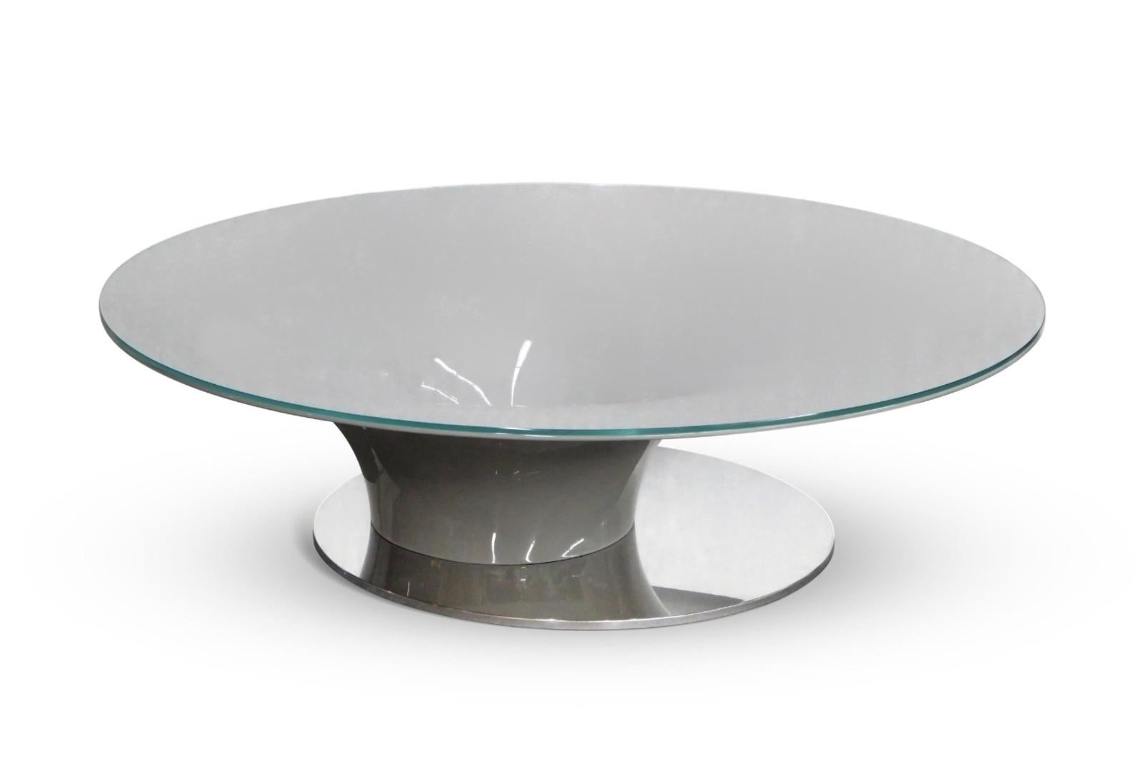 Moderne Table basse New Design laquée grise brillante en vente