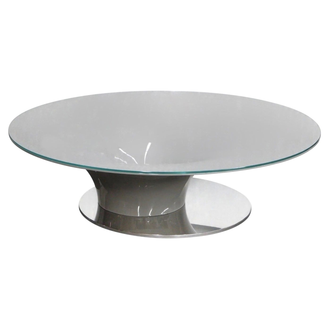 Table basse New Design laquée grise brillante en vente