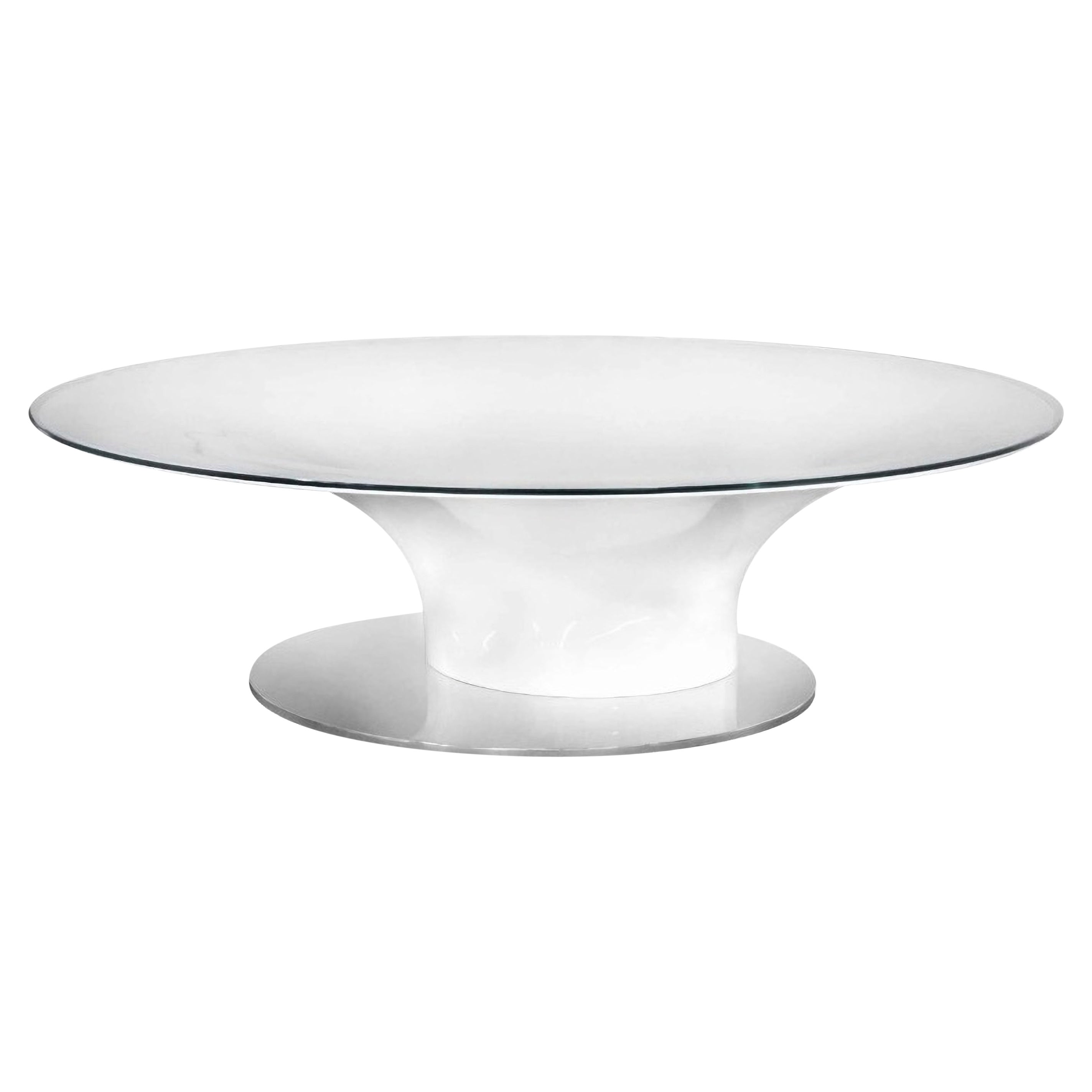 New Design Coffee Table in Lacquered White High Gloss For Sale