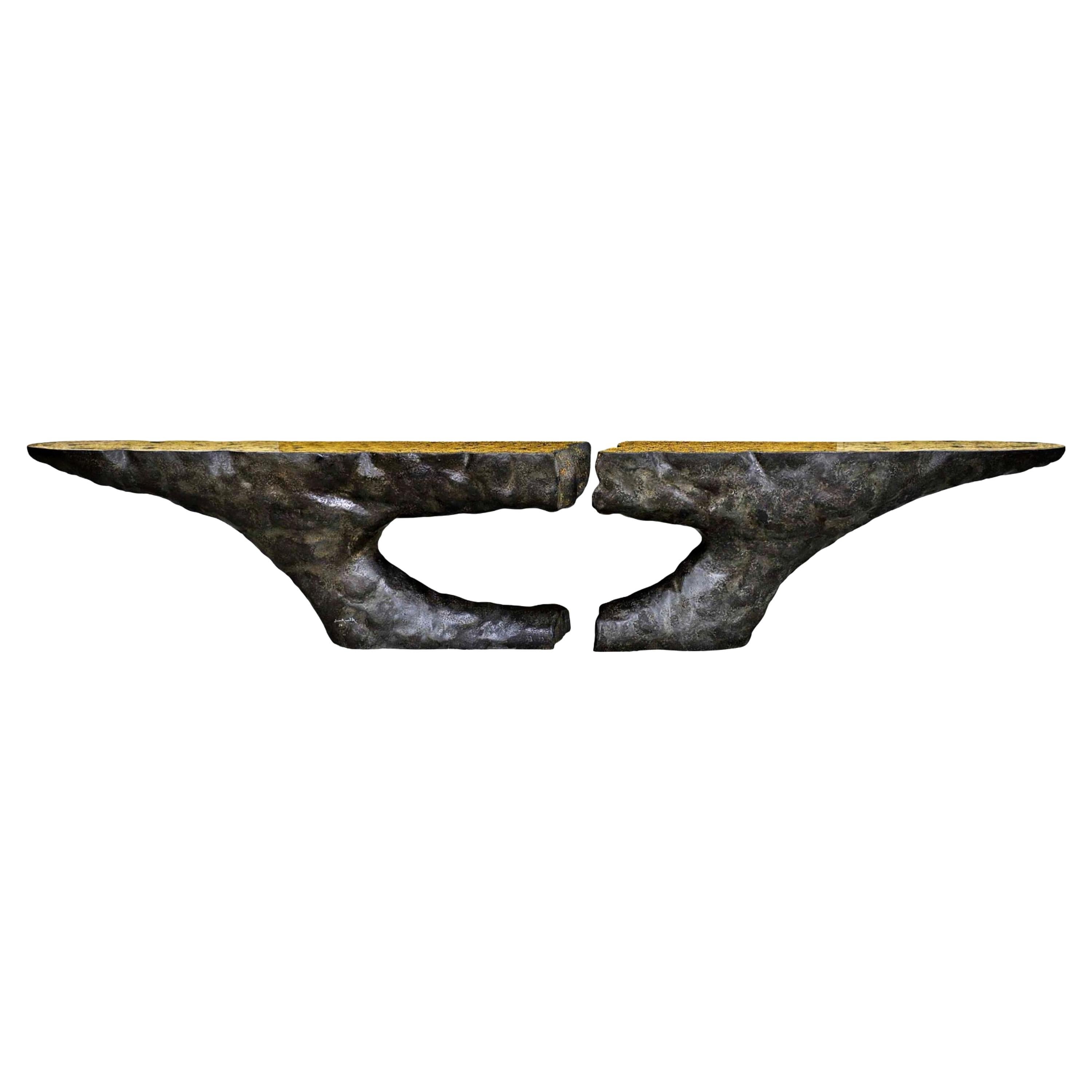 New Design Console in Resin Finished and Textured in "Vulcanic Rock"