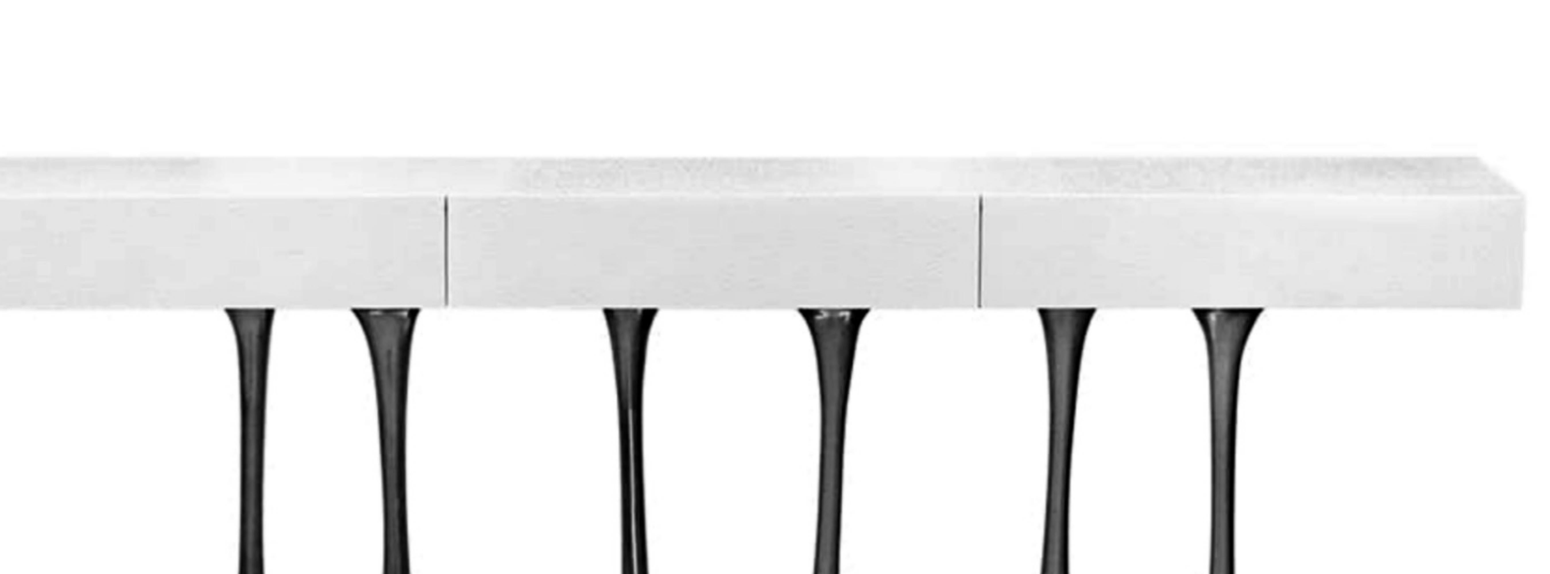 Modern New Design Console in Wood finished in White High Gloss For Sale