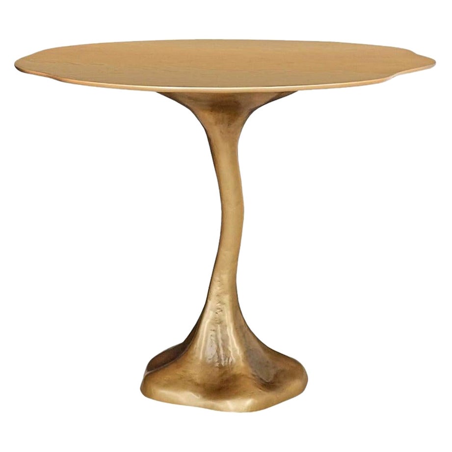 New Design Dining Table in Aged Pale Gold Color For Sale
