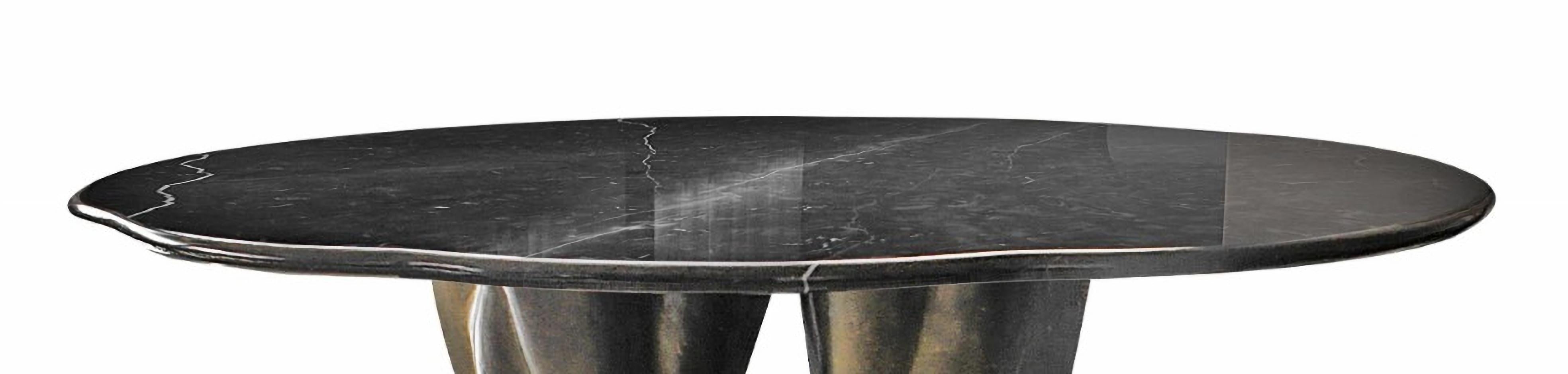 Portuguese New Design Dining Table in Black Silk Marble 4 / 6 Persons For Sale