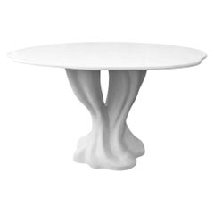 New Design Dining Table in Fiberglass, Lacquered in Matte White 4/6 Persons