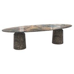 New Design Dining Table in Marble Matte Suitable for Outdoor