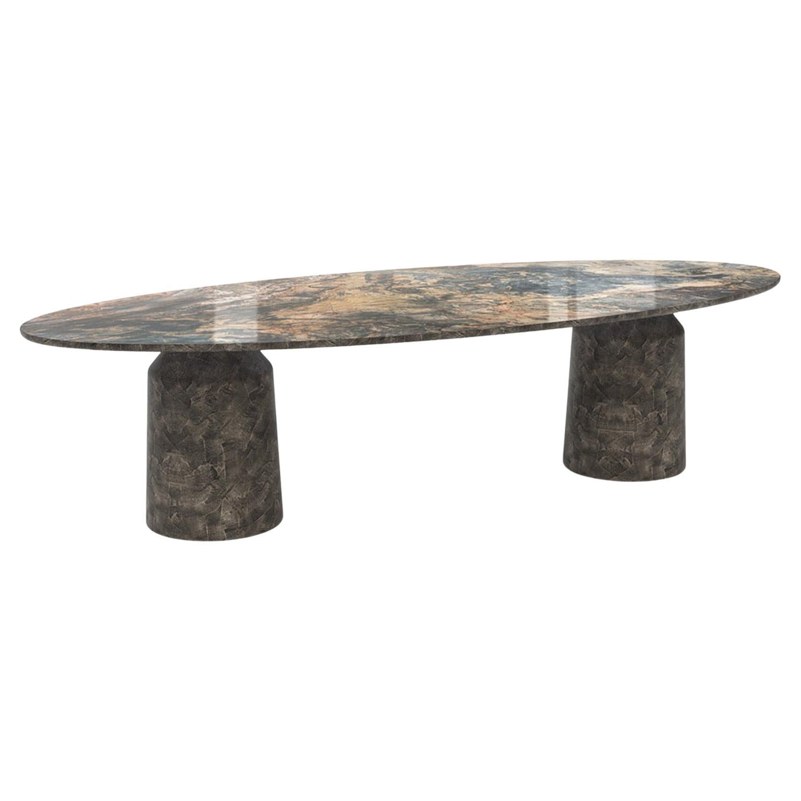 New Design Dining Table in Marble Matte Suitable for Outdoor For Sale