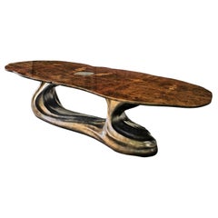 New Design Dining Table in Walnut Veneer for 10/12 Persons Ready Delivery Now