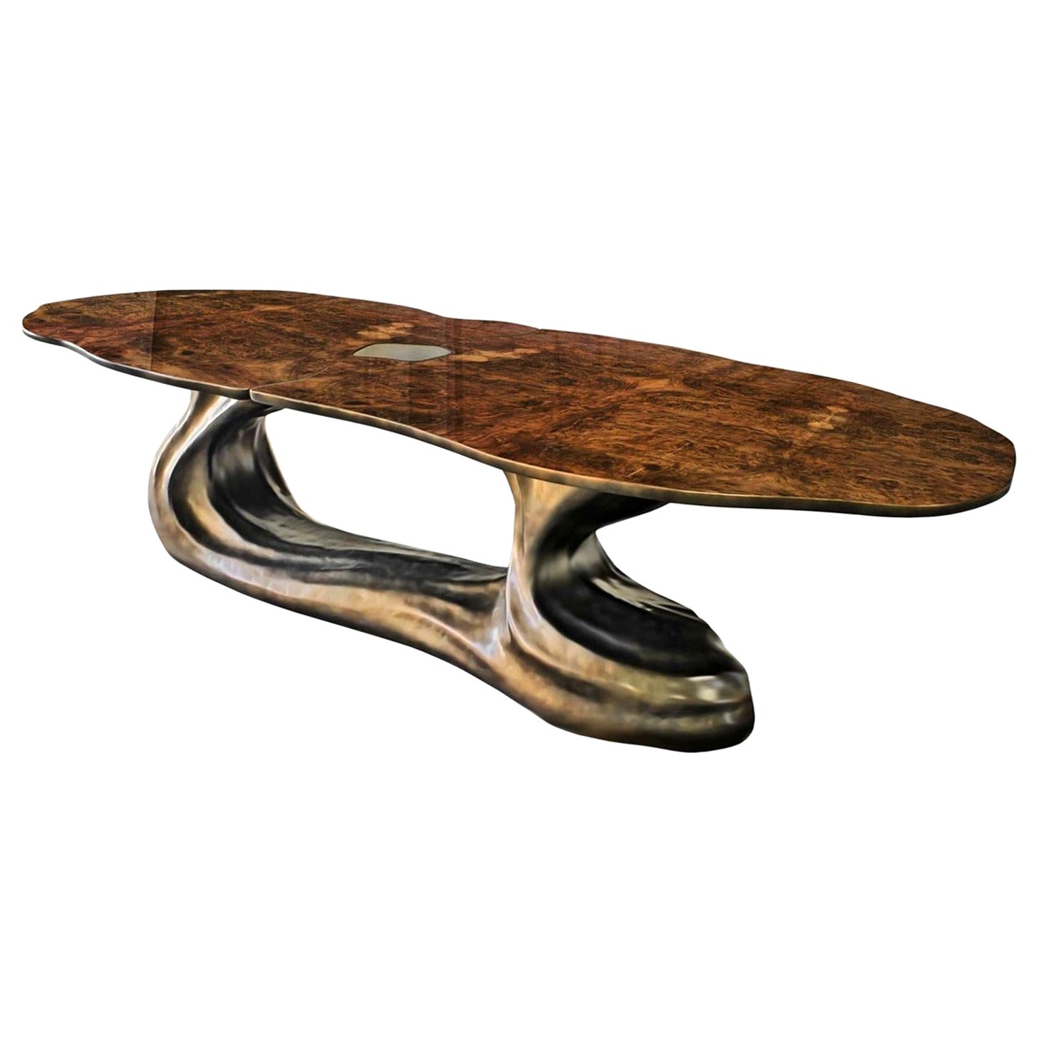 New Design Dining Table in Walnut Veneer for 10/12 Persons Ready Delivery Now For Sale