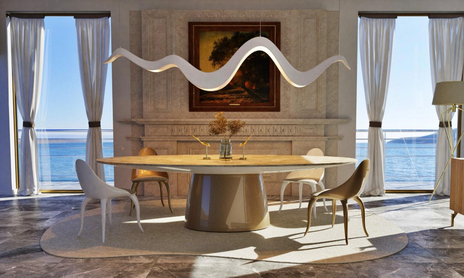 Moderne New Design Table de salle à manger en fibre de verre laquée en marbre blanc brillant en vente