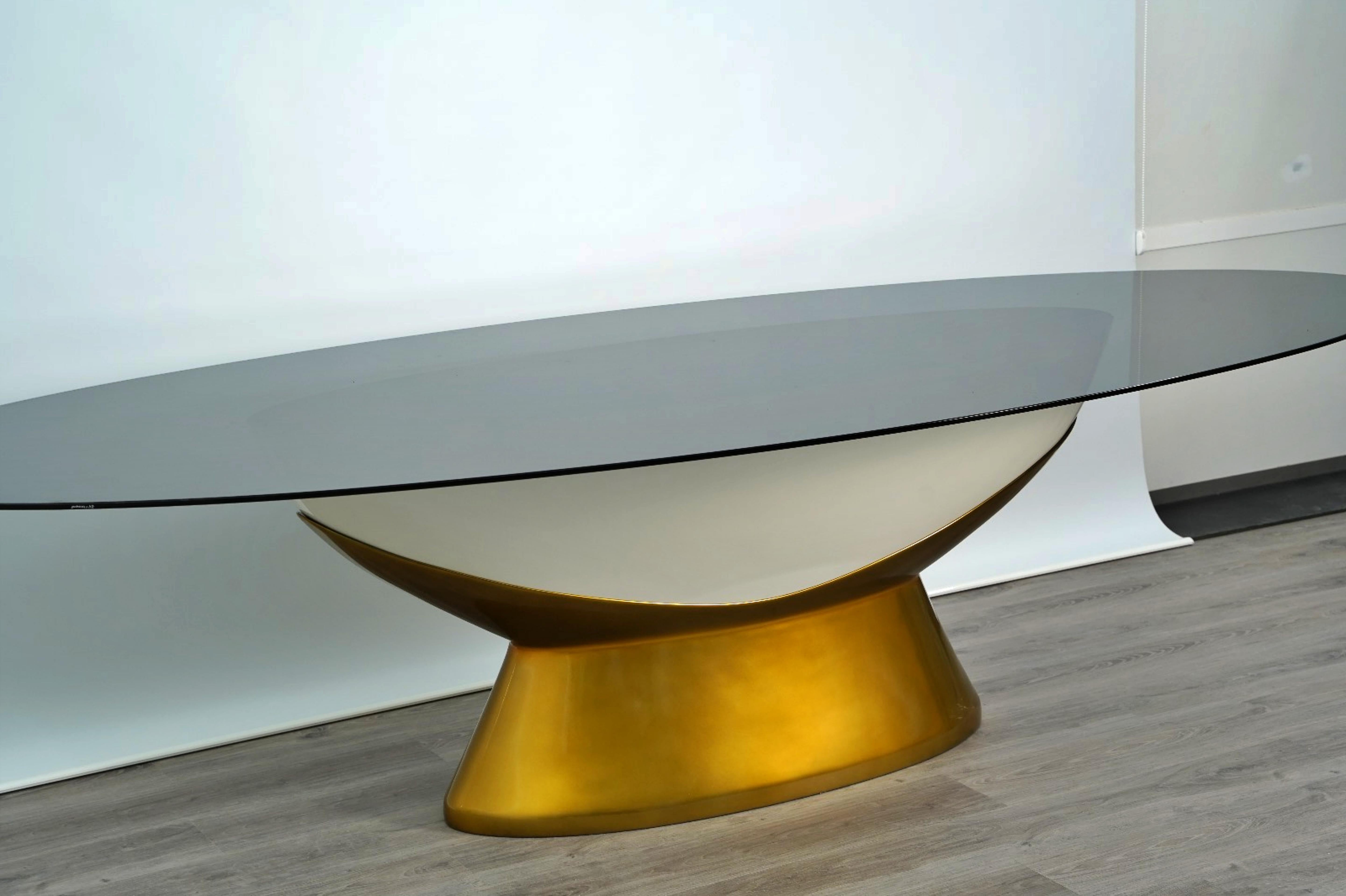 Fait main Table de salle à manger New Design avec plateau en verre et base texturée COLLECTION 2024 en vente