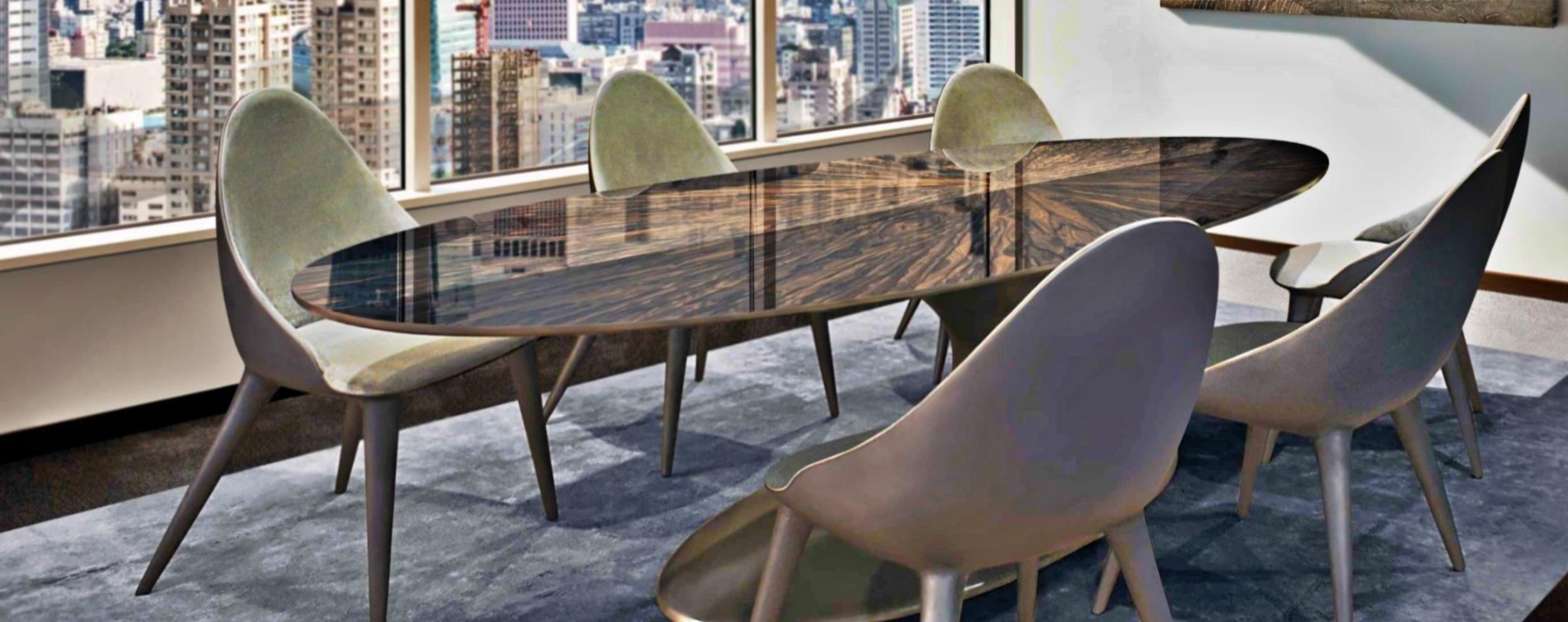 Portugais Table de salle à manger New Design en bois et résine en vente