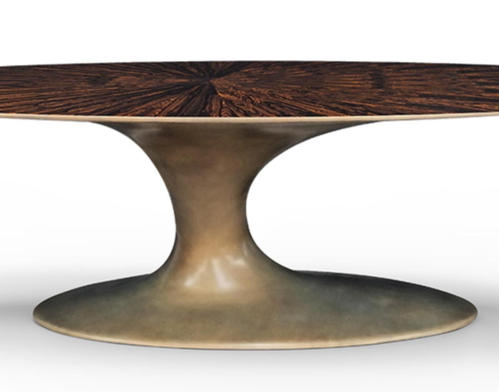 Contemporary New Design Dining Table in Wood and Resin For Sale