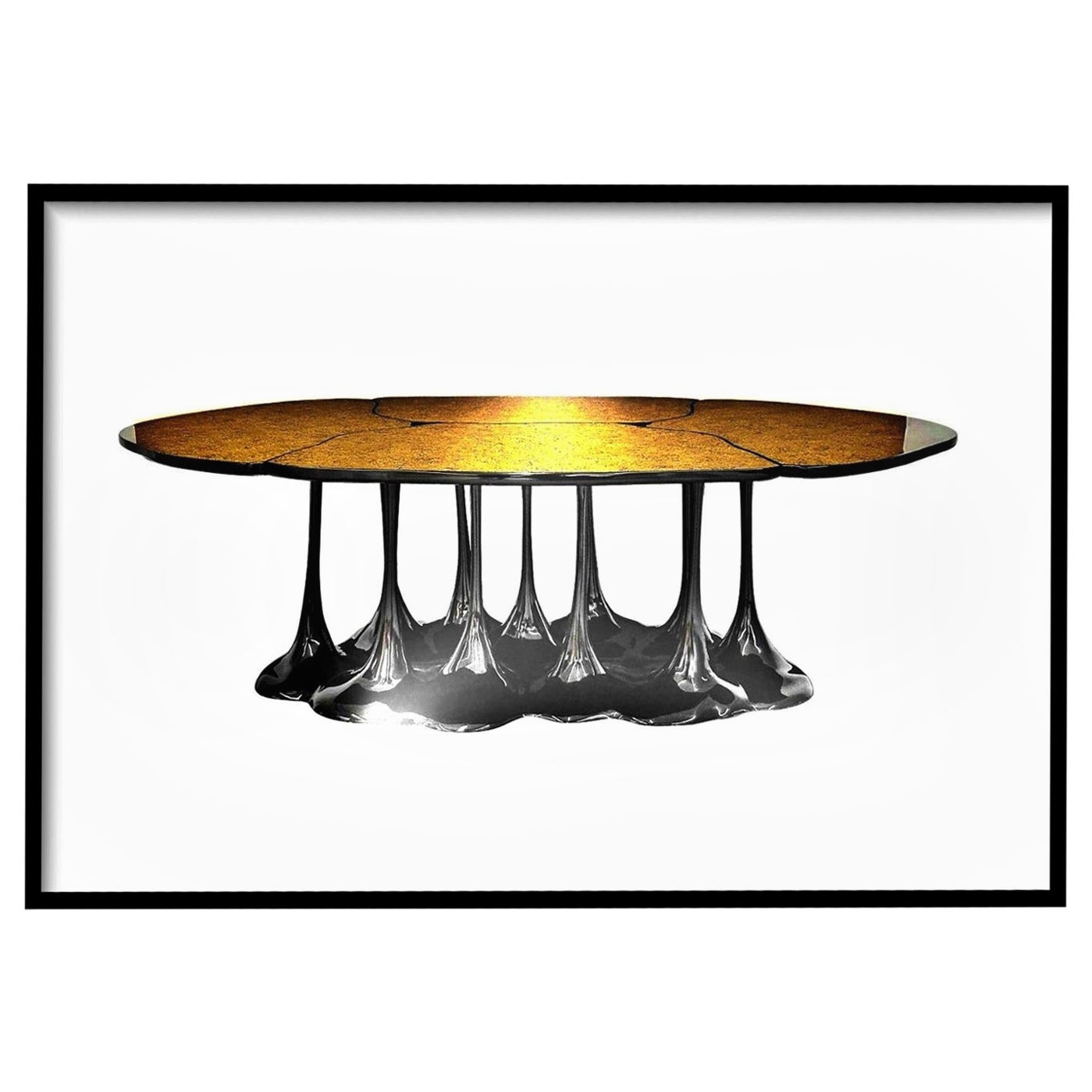 New Design Dining Table Lacquered in Black with High Gloss Finish 8/10 Persons For Sale