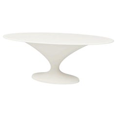 New Design Oval Dining Table in White Matte Suitable for Outdoor SUMMER 2024