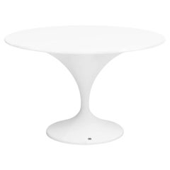 New Design Round Dining Table in White Matte Suitable for Outdoor SUMMER 2024