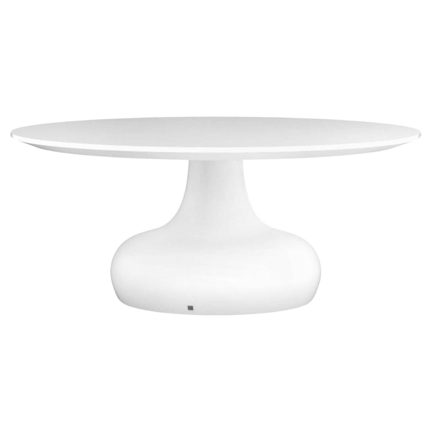 New Design Round Dining Table in White Matte Suitable for Outdoor
