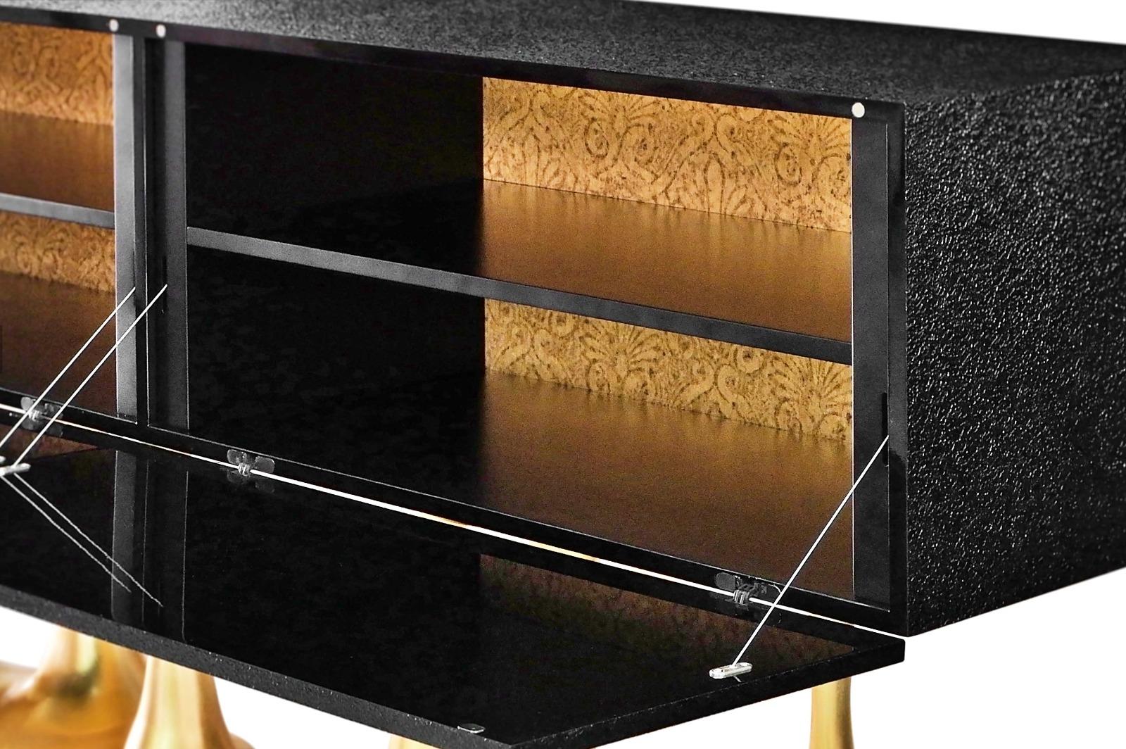 Modern New Design Sideboard in Wood finished in High Gloss Black on 