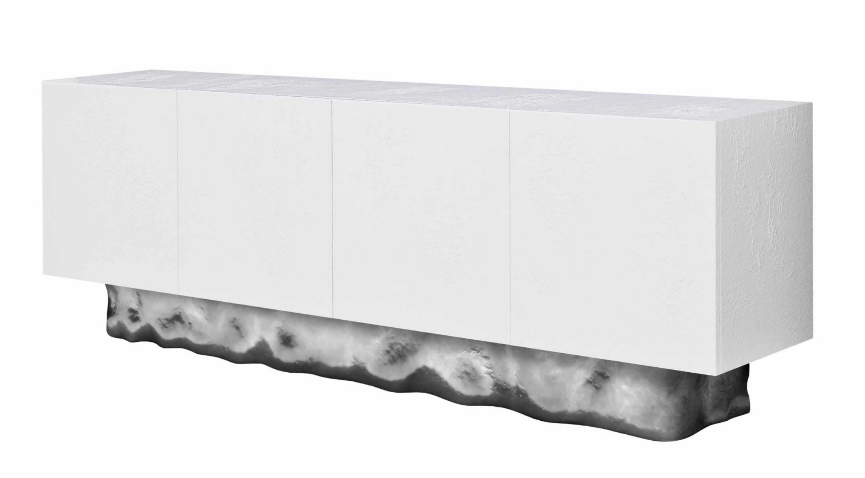 Sideboard

General Information

Dimensions (cm): 230 x 47 x 80
Dimensions (in): 90.5 x 18.5 x 31.5

Materials and Colors

Structure: Wood reinforced with fiberglass, textured and finished in white high gloss;
Base: Resin reinforced with fiberglass,